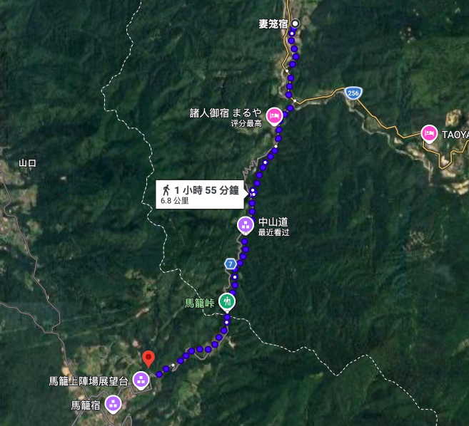 中山道徒步线路图